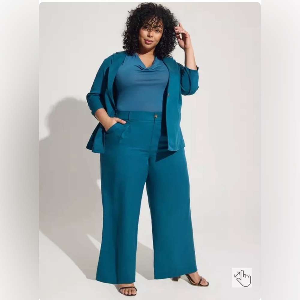 Torrid Wide Leg Studio Linen High-Rise Pant